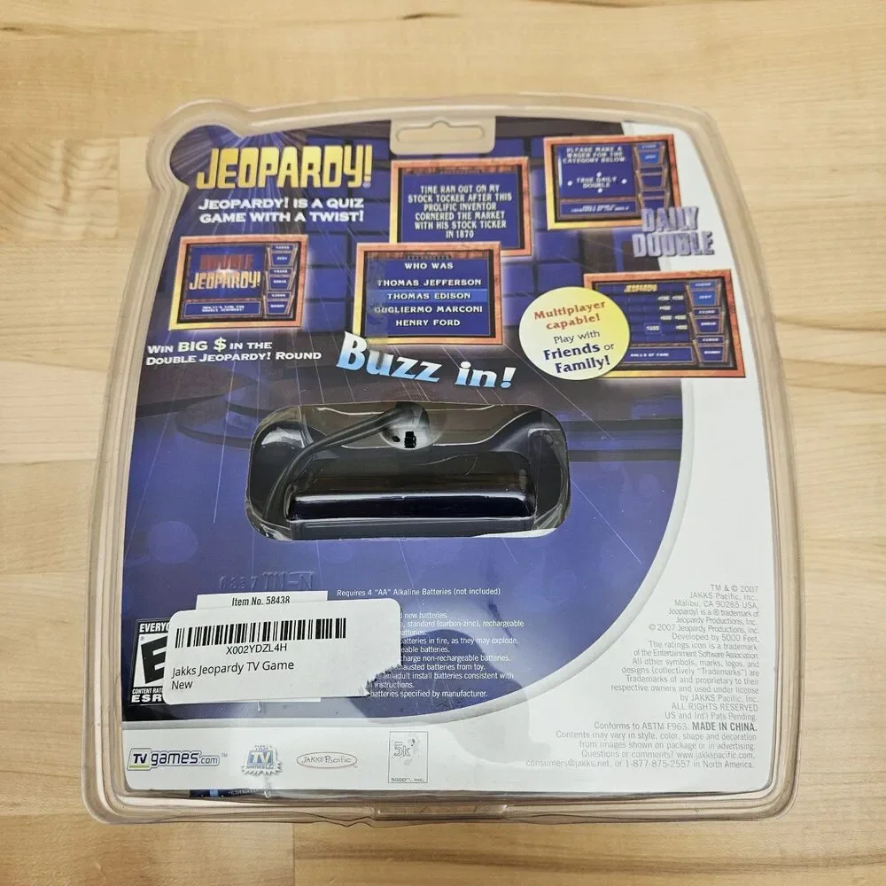 Jakks Pacific Jeopardy Plug & Play TV Games Edition 1 Over 2400 Answers